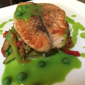 Gluten-free salmon from Madison Square Tavern